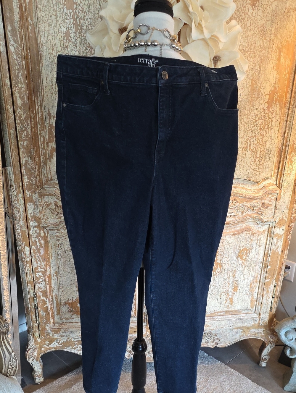 Terra & Sky Navy Blue High-Rise Straight Jeans